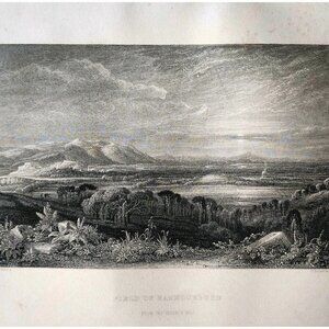 1844 Bannockburn Field Engraving Victorian Scotland Gillie's Hill View DWSS20